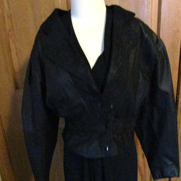 Vintage Retro 1980's Woman's Black Leather Jacket Size Small Y2K! - Picture 5 of 5